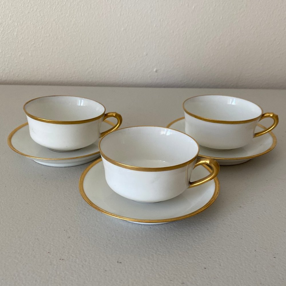 HAVILAND LIMOGES made 4 McDougall & Southwick Seattle Cup & Saucer Set of 3